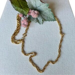 24” Gold Tone Rope Chain Necklace Classic Layering Chain